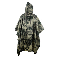 Camouflage-Regenponcho mit Kapuze, wasserdichter Camo-Regenmantel mit Blindmuster für die Jagd, Wandern, Camping, Angeln