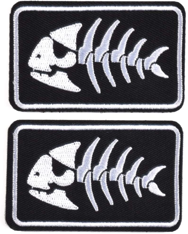 Kylebooker 2 peças de remendos de pesca adequados para colete de pesca, bolsa de equipamento de pesca, chapéu de jaqueta de pescador