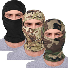 Camo Balaclava Full Face Cover 3 Pack Balaclava Máscara Facial Proteção UV para Homens e Mulheres