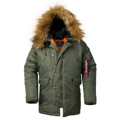 Куртка мужская зимняя N-3B Slim Fit Parka - Парка в стиле милитари для холодной погоды