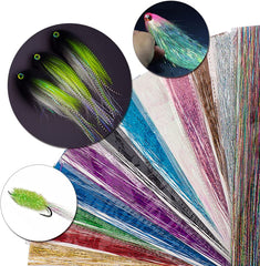 Kylebooker flugbindningsmaterial, 12 färger Crystal Flash Flashabou, gnistrande glitter för att göra flugfiskedragflugor