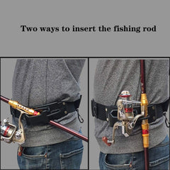 Soporte para caña de pescar de tercera mano, soporte para caña de pescar con cinturón ajustable para banco de pesca con mosca, accesorios para vadear cinturón de pesca
