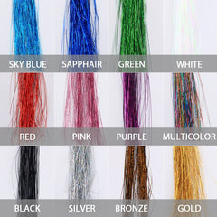 Kylebooker Fly Tying Materials, 12 Colors Crystal Flash Flashabou, Sparkle Tinsel for Making Fly Fishing Lure Flies
