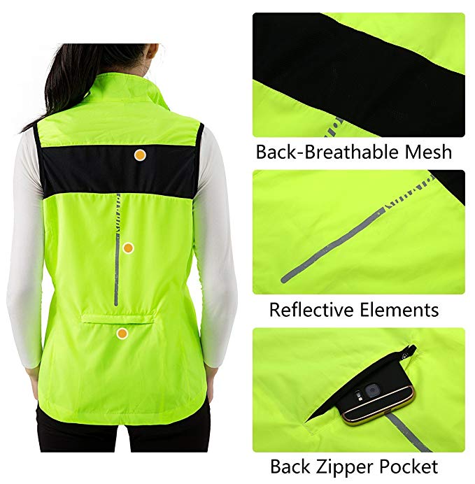Women's Packable Windbreaker Jacket, Super Lightweight and Visible, Outdoor Active Cycling Running Skin Coat S / Black