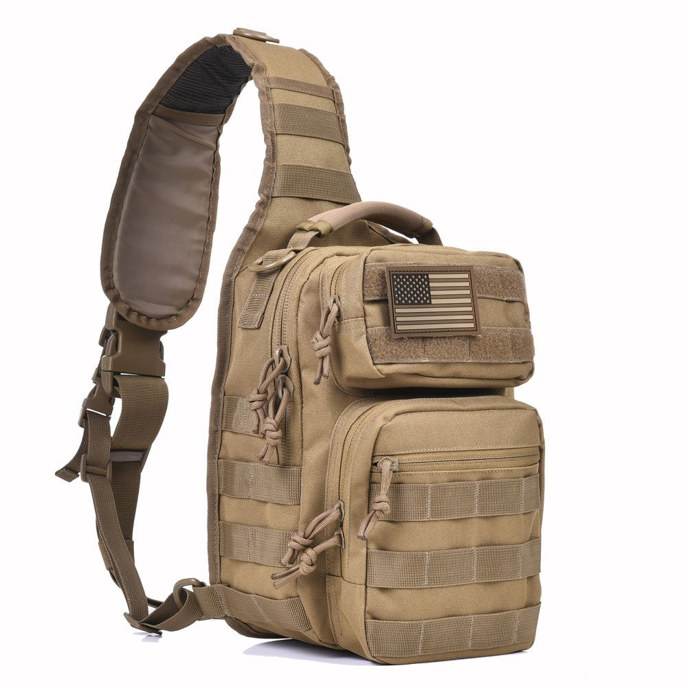 Tactical Sling Bag Pack Military Rover Shoulder Sling Backpack Tan