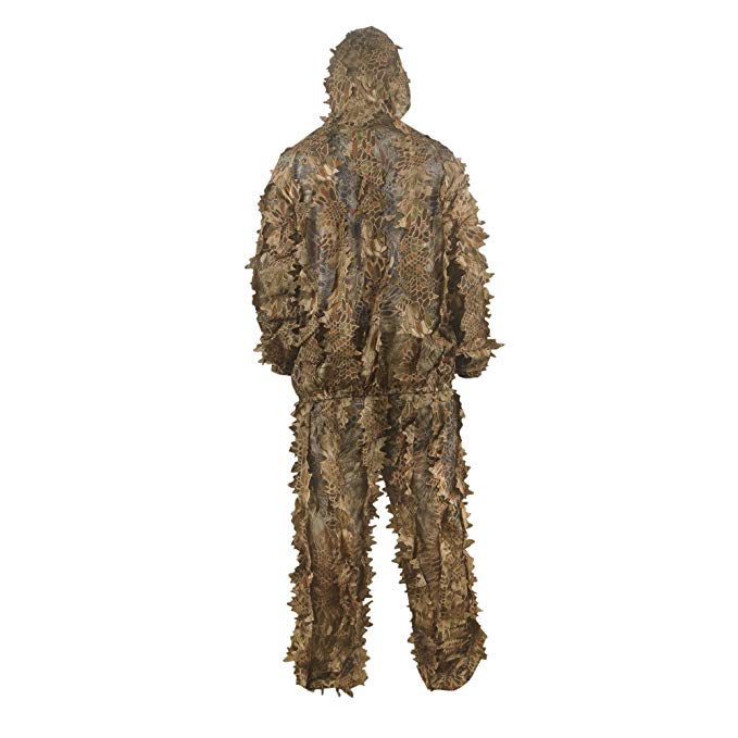 Camo Suits Ghillie Suits 3D Leaves Woodland Camouflage Klær for Jungle Jakt, Skyting, Airsoft, Wildlife Photography, Halloween
