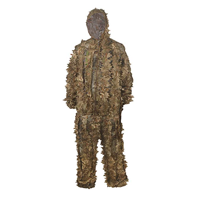 Camo Suits Ghillie Suits 3D Leaves Woodland Camouflage Clothing for Jungle Hunting,Shooting, Airsoft,Wildlife Photography,Halloween