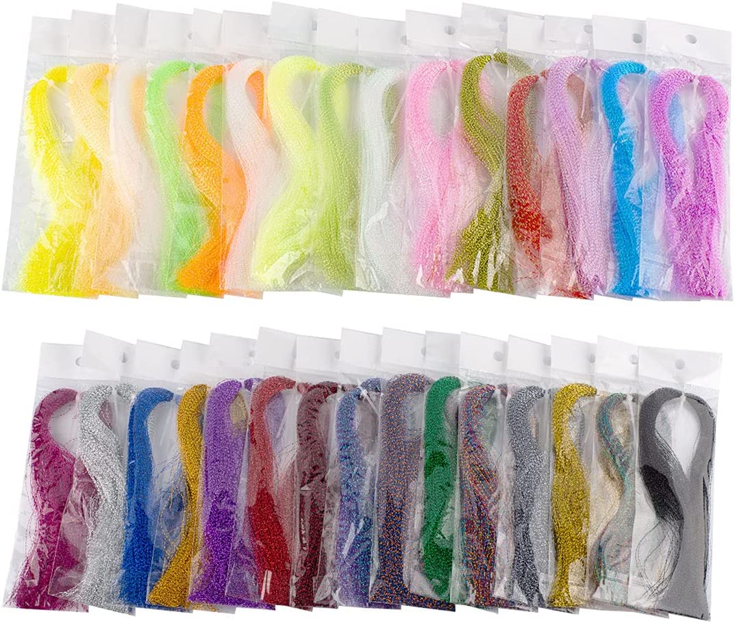 Kylebooker Vliegbindmaterialen, Vliegvislijn, Spiraal Meerkleurig Vliegvissen Kristal Flash Flashabou Tinsel voor het maken van Vliegvissen Lokken Fl