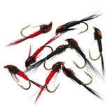Kylebooker 8PCS #12 Flash Back Living Prince Nymph Fly Trout Perch Fishing Insect Lure Bait Hook Fishing Tackle