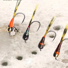 Kylebooker 8 шт. вольфрамовые приманки Perdigon Nymph Fly для зимней рыбалки, искусственные быстро тонущие латунные бусины, рыболовные мушки для форели, зимняя рыбалка