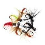 Kylebooker 6pcs Weighted Fishing Fly Worm Mahalka Winter Fishing Jigs 1g 0.7g 0.5g 0.3g Winter Fishing Mormyski Fast Sinking Hook