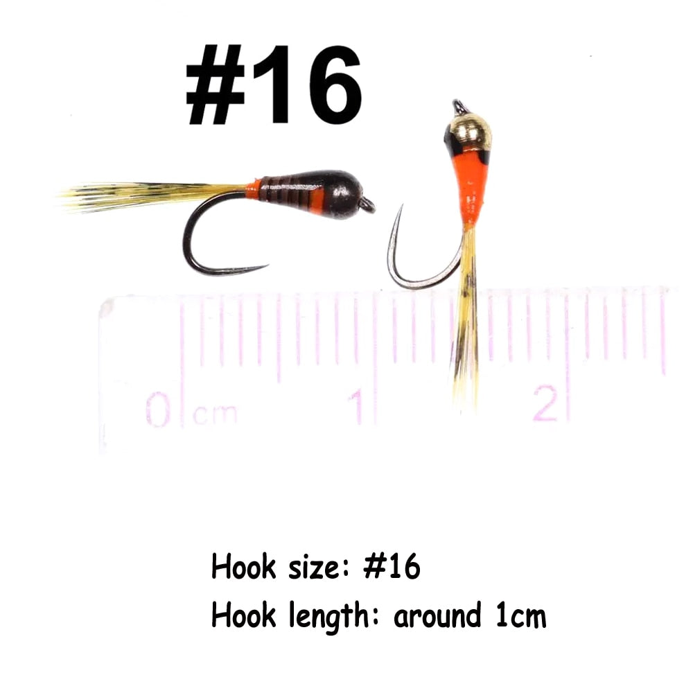 Esche Da Pesca A Mosca Tungsteno Perdigon - 6 Pezzi Per Trota - Testina In Perlina - Affondamento Rapido - Foto 2