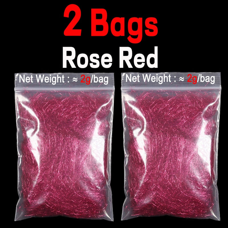Kylebooker 2Bags Fly tying Ice Dub Scud Dub for Nymph Scuds Ice Wing Fiber Thorax Material Flash Sparkle Addding Blending Material