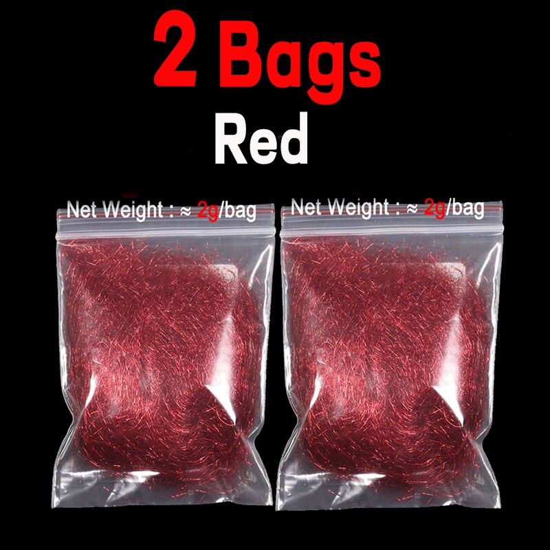Kylebooker 2Bags Fly tying Ice Dub Scud Dub for Nymph Scuds Ice Wing Fiber Thorax Material Flash Sparkle Addding Blending Material