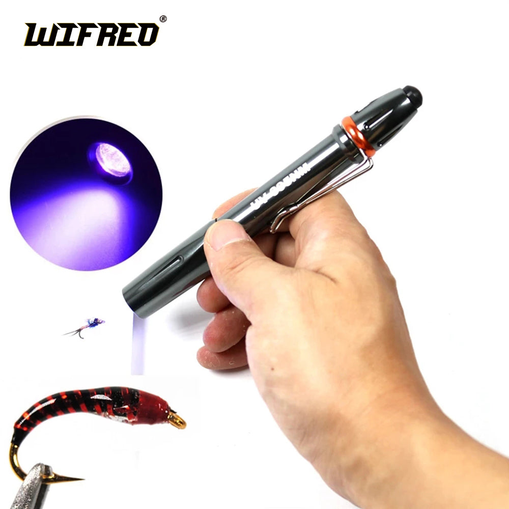 Kylebooker TY08 Deluxe Fluefiske UV Lim Cure Light UV Torch Pen Ultra Fiolett lommelykt Nymfe Buzzer Head Curing Black Light Lampe