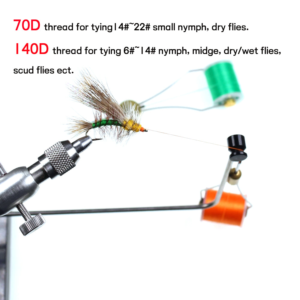 Kylebooker 70D/140D 100 yardas Hilo para atado de moscas Línea para atado de moscas no encerada 20 colores