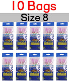 Kylebooker 10 bag 6 mosche Pink Flasher Bait Catcher Rig Makerel Sabiki Rigs Ami da pesca artificiali con acqua salata Esche all'ingrosso Taglia 8 10 18