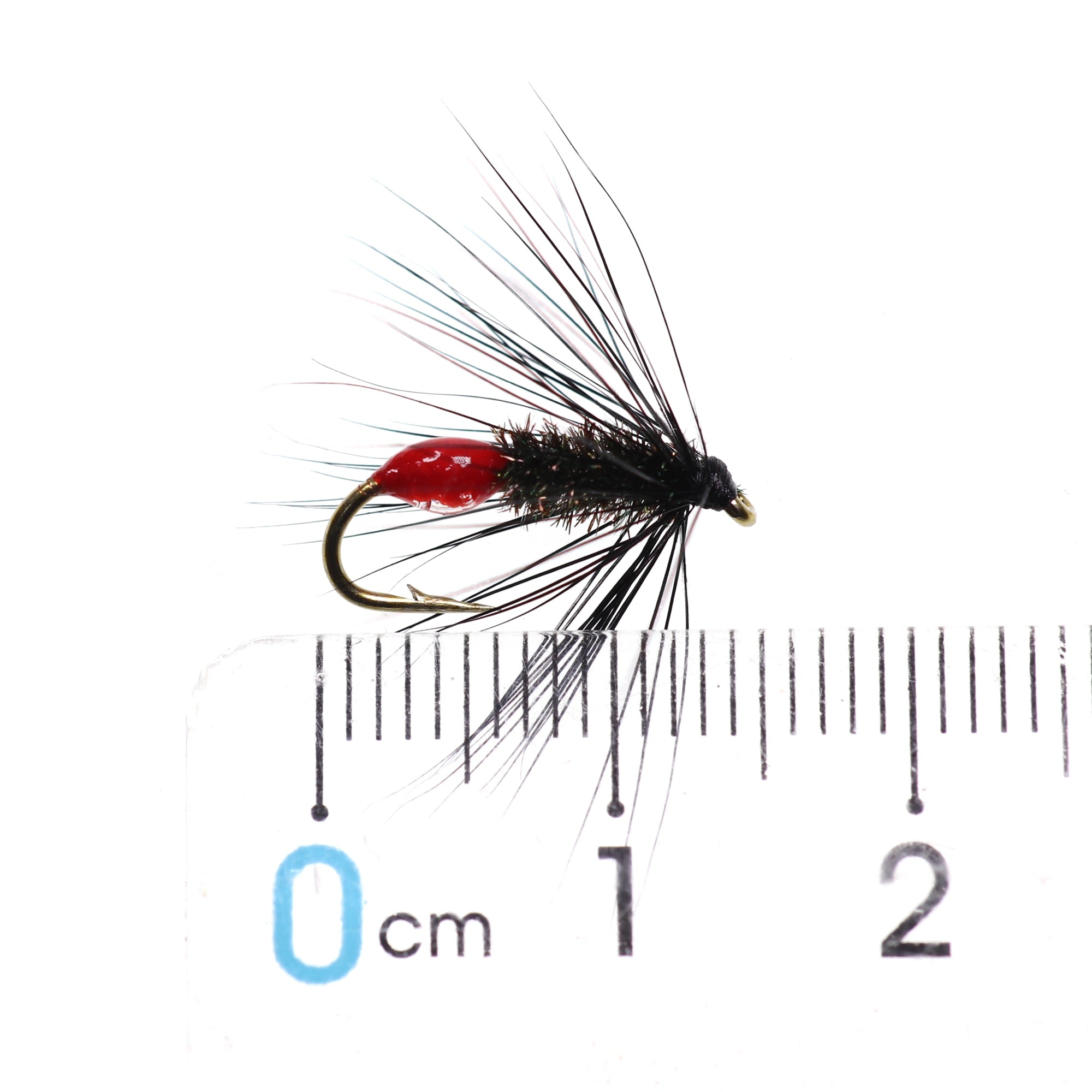 Kylebooker 6 peças #12 macio hackle vermelho bunda mosca pesca ninfa molhado aritificial isca para pesca truta formiga