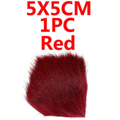 Kylebooker 5X5cm Perhonsidonta hirven hiuslaastarit Caddis kuivaperhosidontamateriaali Luonnollinen ja kuollut oranssi musta punainen vihreä