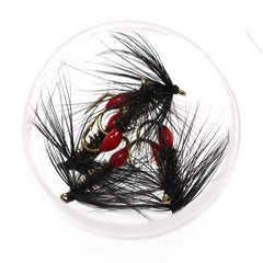 Kylebooker 6 peças #12 macio hackle vermelho bunda mosca pesca ninfa molhado aritificial isca para pesca truta formiga