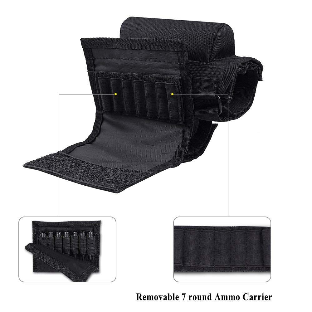 Tactical Buttstock Rifle Cheek Reser Pouch Riser Pad Ammo Cartridges Holder Carrier Pouch Rund Shell for 308/300 Winmag#7814