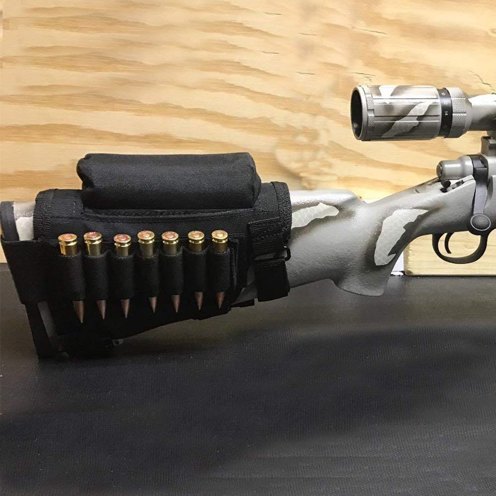 Tattico Buttstock Rifle Cheek Rest Pouch Riser Pad Munizioni Cartucce Holder Carrier Pouch Round Shell per 308/300 Winmag # 7814