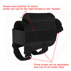 Taktisk buttstock riffel kindstøttepose Riser Pad Ammo Patroner Holder Carrier Pouch Rund Shell til 308/300 Winmag#7814
