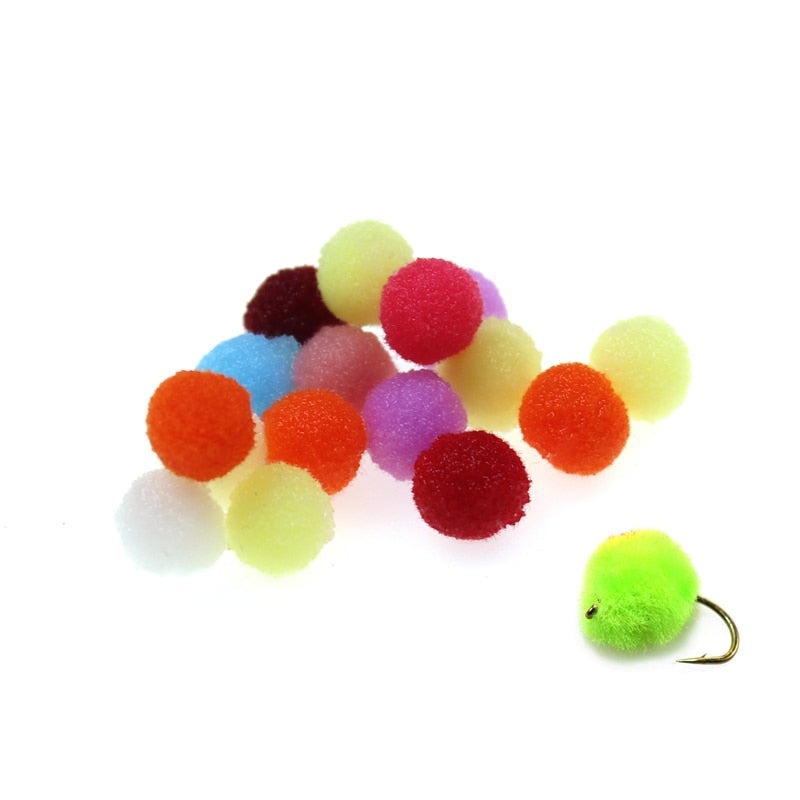 Kylebooker 50Pc 8mm 10mm Colorful Synthetic Fishing Fly Tying Material Eggs Roe Imitate Trout Salmon Fish Bait Natural Fishing Lures