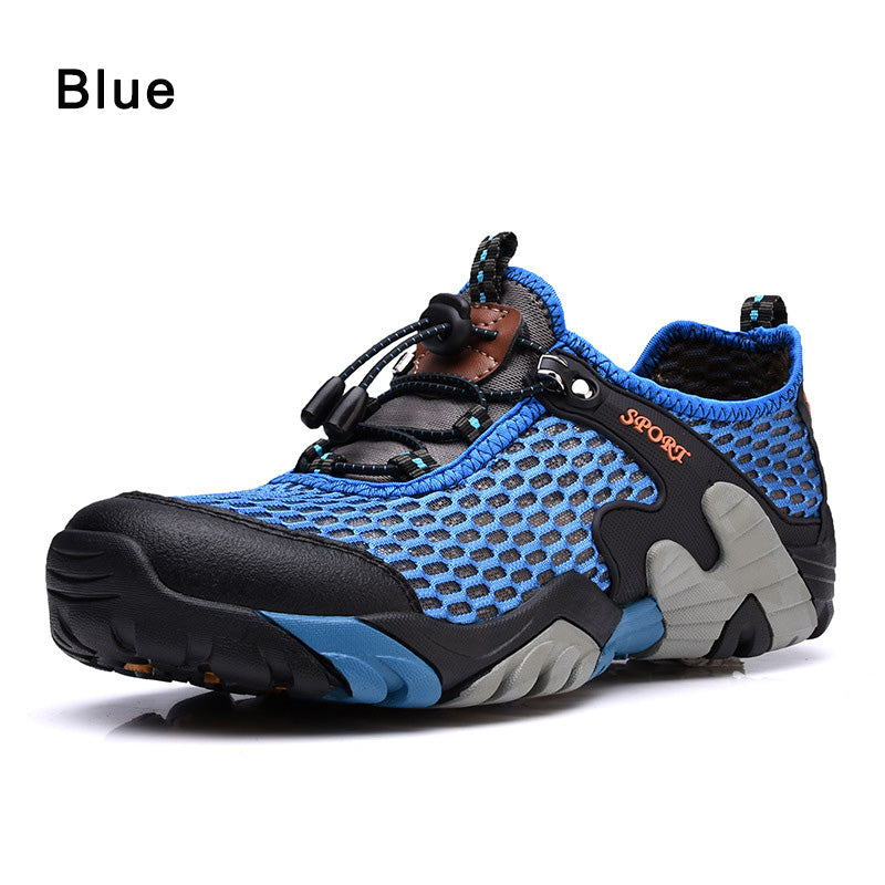 Kylebooker Mens Breathable Fly Fishing Shoes Water Sports Upstream Shoes Summer Hiking Outdoor Sneakers Walking Trekking Aqua Shoes EU 43 / Blue