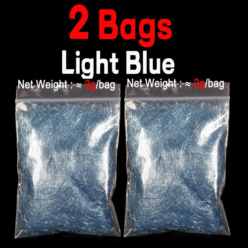 Kylebooker 2 sacos voar amarrando gelo dub scud dub para ninfa scuds asa de gelo fibra tórax material flash brilho adicionando material de mistura