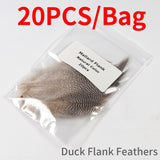 Kylebooker [ 20PCS/Bag ] Wifreo Natural Barred Mallard Duck Flank Feathers Wild Goose Hair for Fly Wings Tails Streamers Fly Tying Material