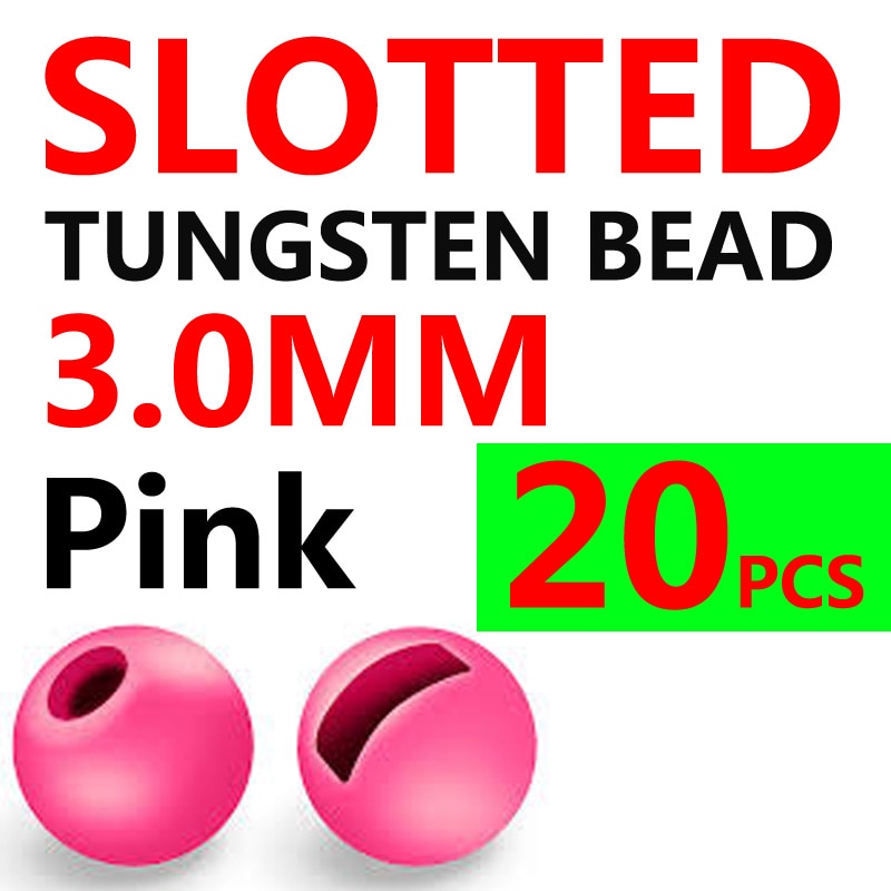 Kylebooker 20 pièces 2.5mm-3.5mm perles de tungstène fendues tête de perle coulante rapide pour Jig nymphe leurres accessoires matériel d'attache de mouche