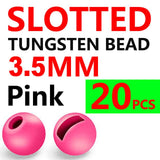 Kylebooker 20 pièces 2.5mm-3.5mm perles de tungstène fendues tête de perle coulante rapide pour Jig nymphe leurres accessoires matériel d'attache de mouche