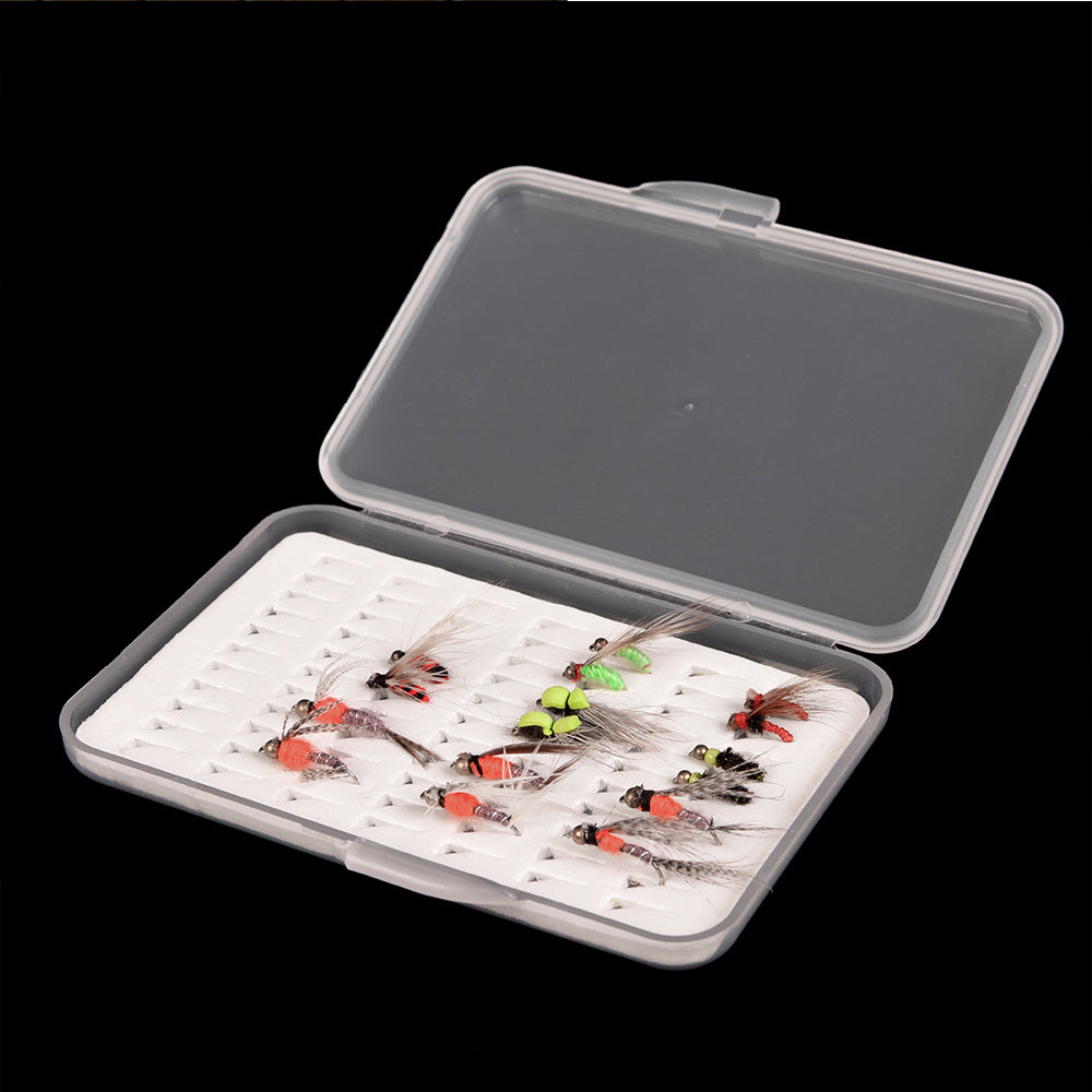 Cajas de pesca con mosca transparentes superdelgadas, compartimentos magnéticos con diseño de espuma, cajas de aparejos