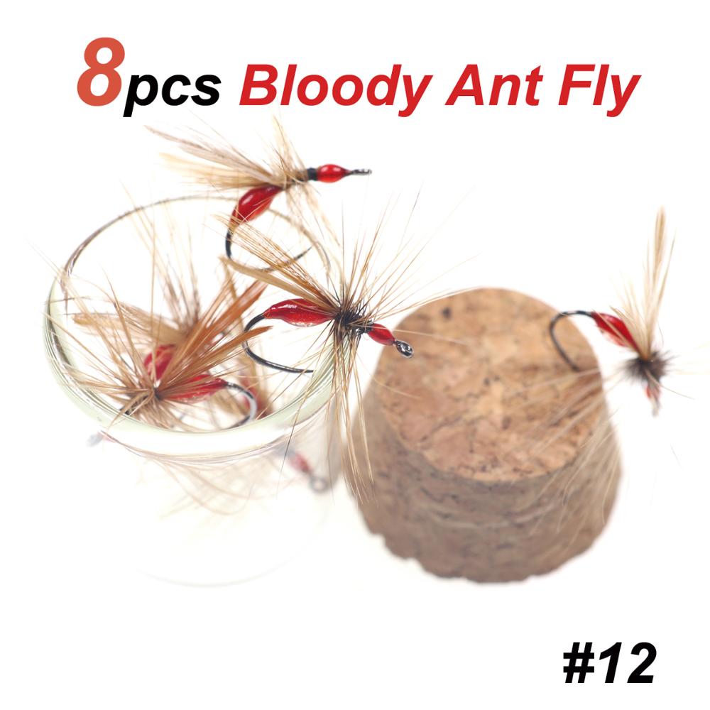 Kylebooker 8pcs Insects Flies Fly Fishing Lures Epoxy Ant Fly Trout Fishing Flies Artificial Insects Lure