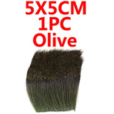 Kylebooker Parches de pelo de ciervo para atado de moscas, 5x5cm, Material seco para atado de moscas Caddis, Natural y muerto, naranja, negro, rojo y verde