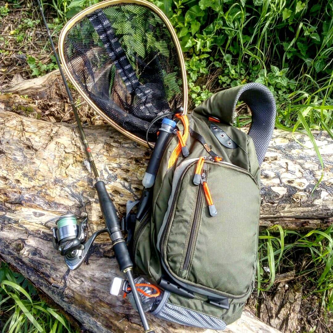Kylebooker Packs de fronde de pêche à la mouche Sac à bandoulière de rangement pour matériel de pêche SL03