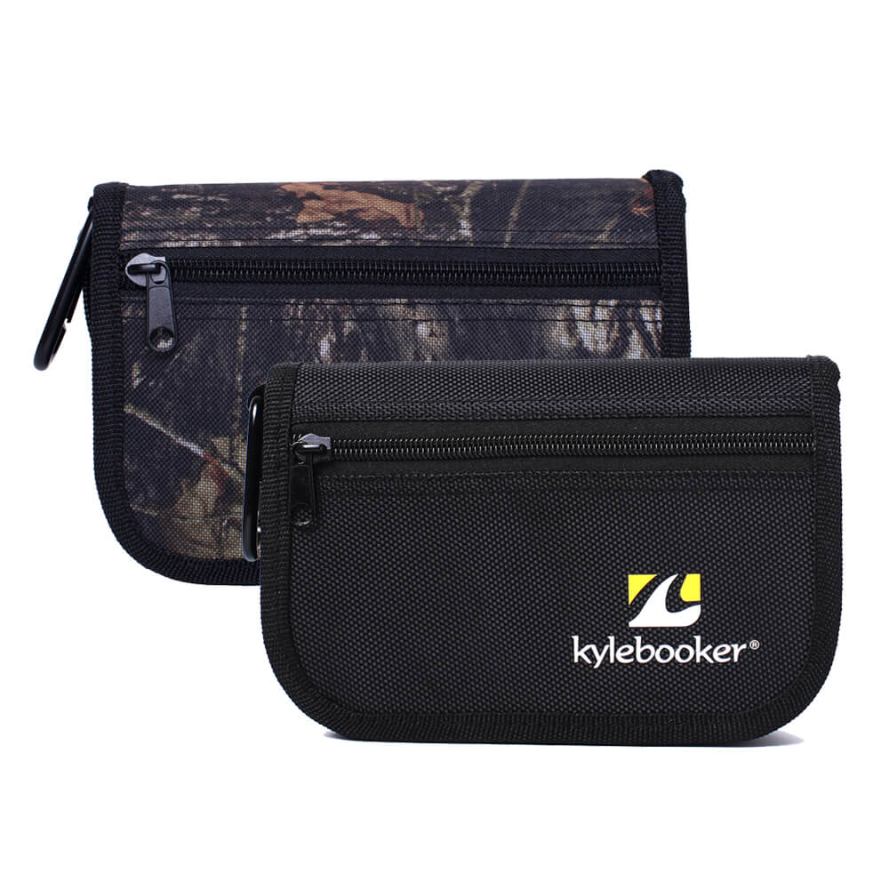Kylebooker bolsa de armazenamento para iscas de pesca, estojo tipo carteira para iscas giratórias BB01