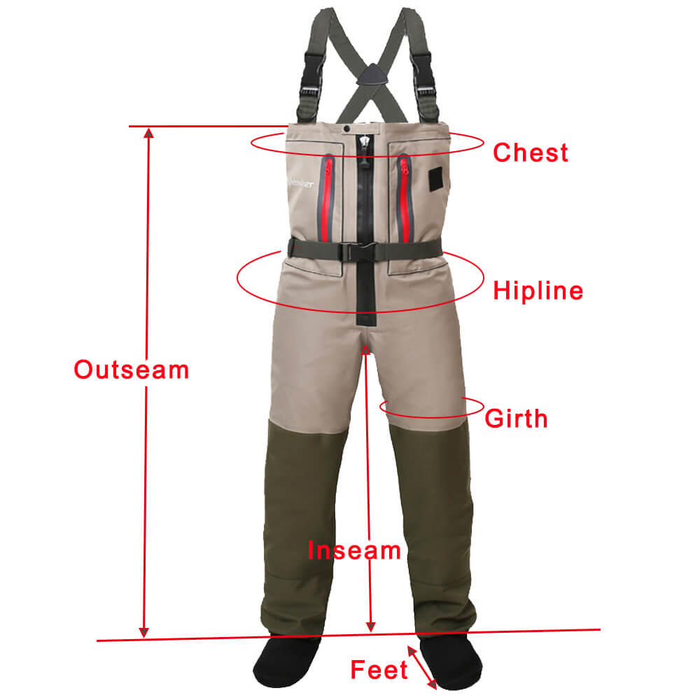 Kylebooker Five Layer Fabric Breathable Stockingfoot Chest Waders KB008