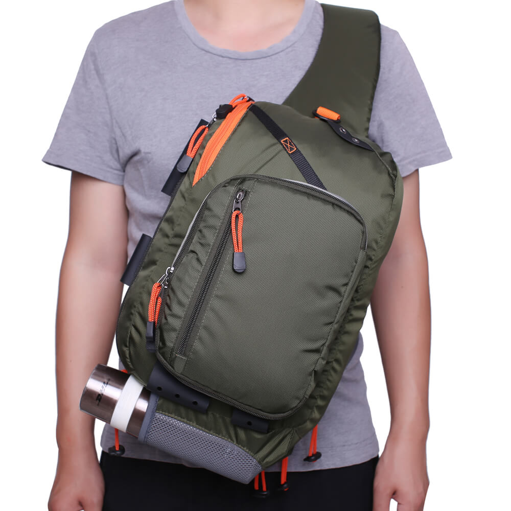 Kylebooker Fly Fishing Sling Packs Bolsa de ombro para armazenamento de equipamento de pesca SL03