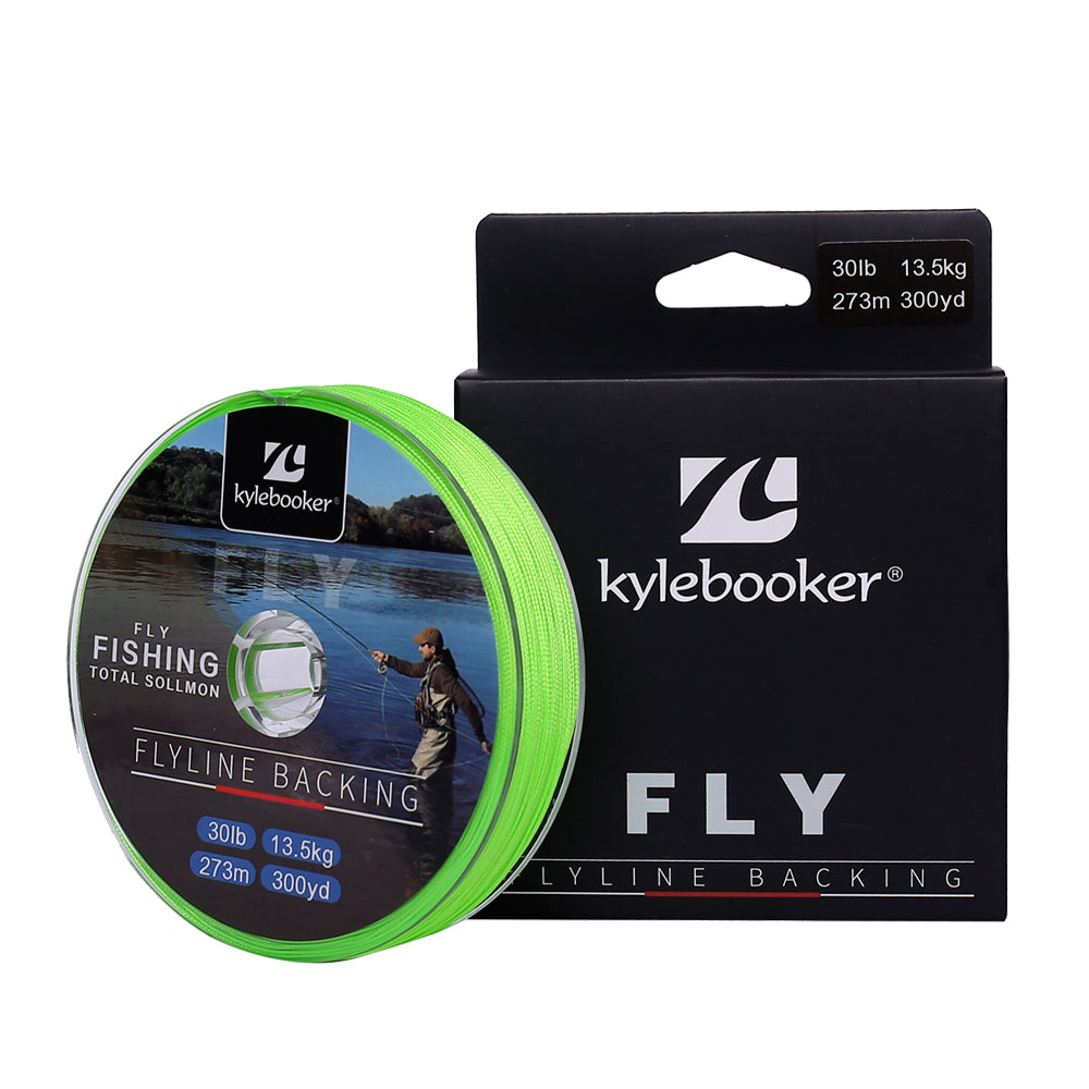 Kylebooker Fly Line Backing Line 20/30LB 100/300 yardas naranja verde trenzado línea de pesca con mosca