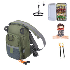 Kylebooker Fly Fishing Chest Sling Pack With 20pcs Fly Flies