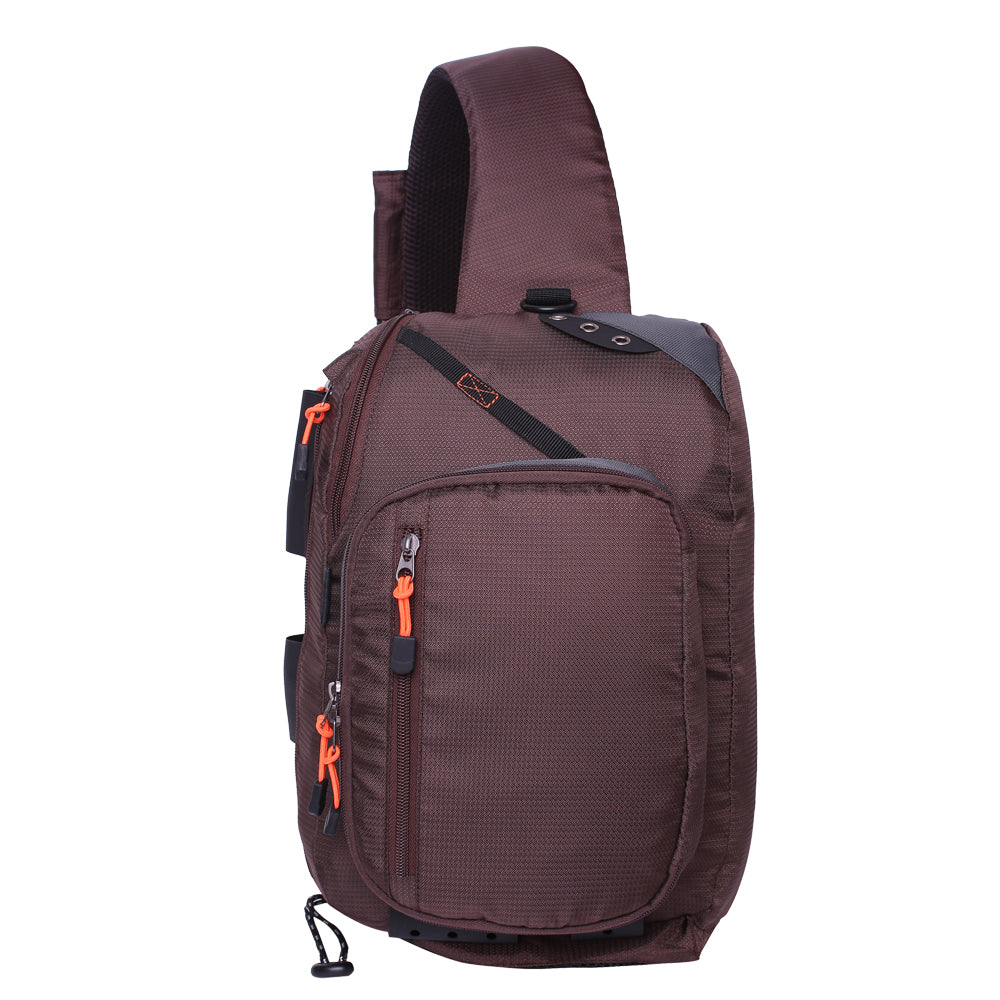 Kylebooker Fly Fishing Sling Packs Fishing Tackle Storage Shoulder Bag SL03 Brown