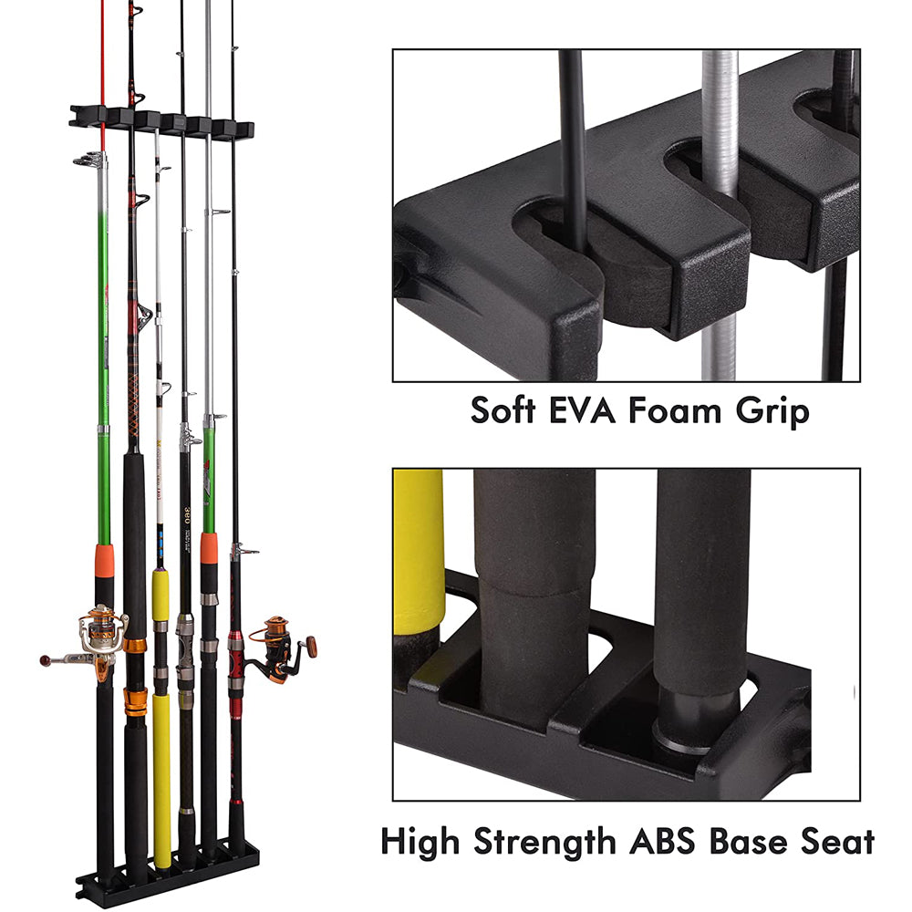 Kylebooker Fishing Rod Rack,Wall Mounted Fishing Pole Rod Holder Fishing Pole Storage Organizer 6 Rod Wall Rack for Garage Car Kylebooker Fishing Rod Rack,Wall Mounted Fishing Pole Rod Holder Fishing Pole Storage Organizer 6 Rod Wall Rack for Garage Car