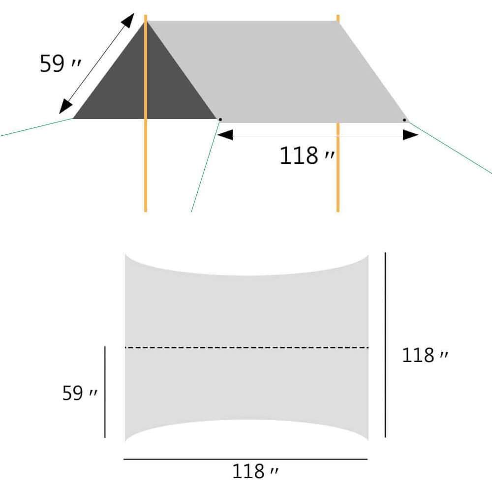 tent tarp decathlon Tent Tarp Hammock Rain Fly PU Waterproof Windproof UV 50+ Sunshade Essential Survival Camping Hiking CP / 299cm*244cm