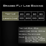 Kylebooker Fly Line Backing Line 20/30LB 100/300Yards Lenza da pesca a mosca intrecciata arancione verde
