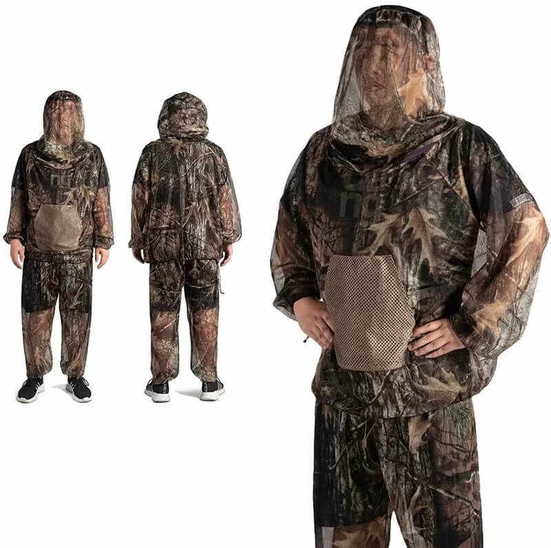Kylebooker Mosquito Suits, Net Bug Pants & Jacket Hood Sets - Ultra-fine Mesh Summer Wear for Outdoor Protection from Bugs, Flies, Gnats, No-See-Ums & Midges - with Fishing, Hiking, Camping and Gardening
