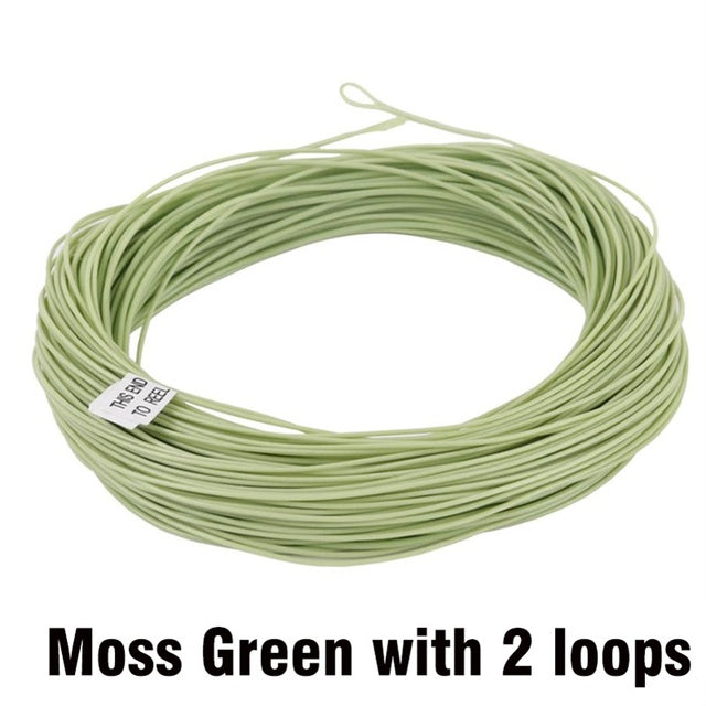 Kylebooker WF3F-WF8F with Welded Loop Fish Line Weight Forward Floating 100ft Fly Fishing Line Moss Green / WF8F / Mainline