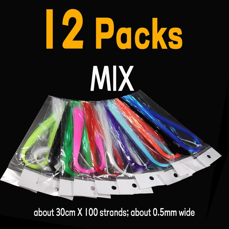 Kylebooker [8pak] 0,5 mm UV Flat Disco Pearl Sparkle Flash Krystall Tinsel Fluebindingsmateriale Saltvannsstreamer Agn Fiskelokk DIY Rosa