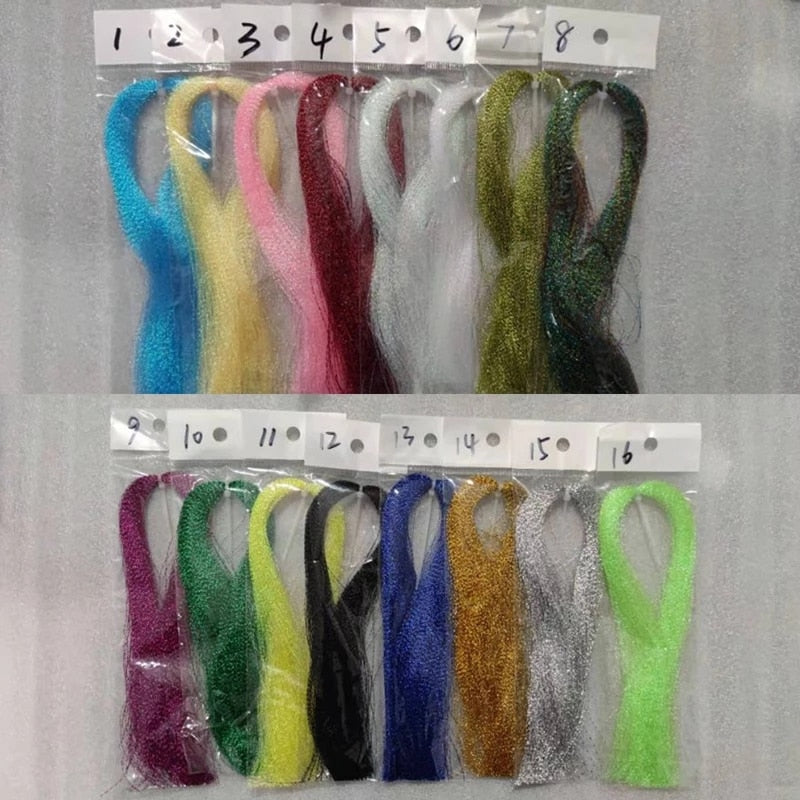 Kylebooker 5 Paquetes Flashabou Oropel Holográfico Pesca con Mosca Atado Crystal Flash String Jig Hook Señuelo Fabricación de Material de Pesca Rosa